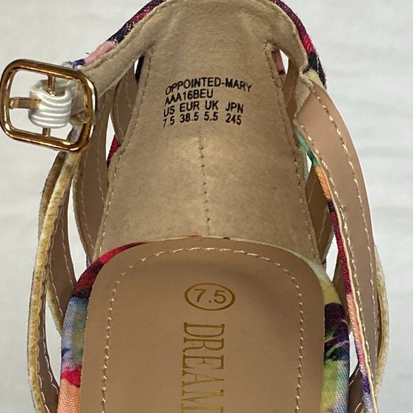 Dream Pairs Oppointed 7.5 Floral T-Strap Closed Toe Stiletto Heel Dress Pumps - Picture 12 of 12